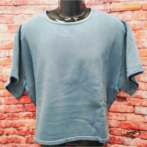 YZY Tee Shirts Womens 2XS Blue Casual Short Sleeve Regular Fit Crewneck Pullover